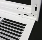 HVAC Premium 20" X 24" Steel Return Air Filter Grille for 1" Filter - Fixed Hinged - HVAC Duct Cover - Flat Stamped Face - White [Outer Dimensions: 22 5/8"w X 26 5/8"h]