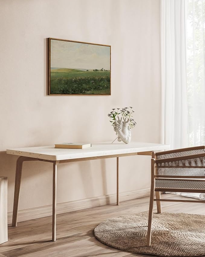 InSimSea Framed Canvas Wall Art Vintage Decor, Farmhouse Decor, Vast Grassland Landscape Paintings, Large Prints, Scenery Wall Decoration for Living Room Bedroom Bathroom Home Decor, 20"x30"