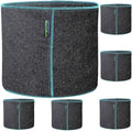 HORTIPOTS Fabric Pots 2 Gallon Non So Floppy Air Pruning Non Woven Black Gray Grow Bags (Pack of 6)