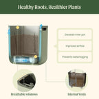 15 Inch Self-Watering Planter for Indoor Plants – Large Modern Plant Pot with Built-In Water Reservoir, Ideal for Monstera, Fiddle Leaf Fig, Palms & Peace Lily, Without Trellis (1, Sage Green)