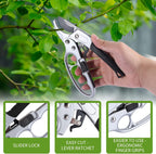 MEPEREZ Ultra Sharp Garden Clippers,Hand Clippers for yard work, Sharp Garden snips and pruners, Work 3 times easier, Premium Gardening shears & scissors