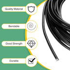 2mm Bonsai Training Wire, 16.4 Feet Total Anodized Aluminum Bonsai Wires for Bonsai Tree Shaping/Branches Fixing/Trunk Holding/DIY Crafting [Black]