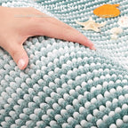 BSICPRO Bathroom Rugs and Mats Sets, 2 Piece Thick Absorbent Chenille Bath Mat Rug Set Non Slip, Soft Shaggy Bath Room Floor Mats for Bathroom, Machine Washable (Sea Green, 20" x 32" Plus 16" x 24")