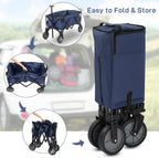 Collapsible Wagon, Beach with Big Wheels for Sand, Grocery Wagon All-Terrain Wheels Garden Grocery for Shopping, Park Picnic, Camping, Beach Trip