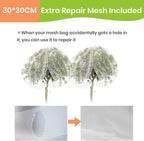 2Pcs Large 10x10FT Fruit Tree Netting with Zipper, Drawstring - Mesh Bags Covers for Garden Protection - Insect Bird Tree Nets for Fruit Trees, Blueberry Bushes, Flower and More