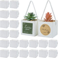 Temlum 2.5 Inch Succulent Wrap Bags (Fits 2.5″ Pots) with Thank You & Let Love Grow Stickers, Succulent Gift Box for Wedding, Baby Shower, Succulent Party Favors for Guests (White 40pcs)