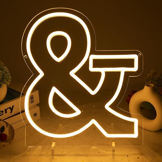 Light Up Letters &, Led Marquee Letter Lights Neon Sign, 13.9" Height Decorative Lighted Alphabet Number, Battery/USB Powered Led Letters Lights for Wedding, Birthday, Party, Christmas or Home Decor