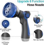 SPECILITE 25ft 304 Stainless Steel Garden Hose Metal, Heavy Duty Water Pipe with Nozzles for Yard, Outdoor - Flexible, Never Kink & Tangle, Puncture Resistant (Sky Blue)