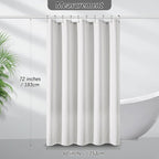 Stall Waterproof Shower Curtain Waffle Weave 60 Inches Beige Heavy Duty for Bathroom, Machine Washable 256GSM Modern Shower Curtains with 10 Metal Hooks, 60Wx72H