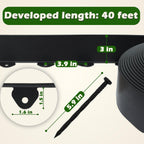 Gardzen Landscape Edging Kit, 40-Foot Long, 3-Inch Tall, No Dig Garden Edging Border for Flower Beds, Tree Rings, Pathways, Includes 40 Spikes