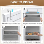 1 Pack Over The Door Organizer, Hanging Storage Organizer with Clear Window, 40lb Ultra Sturdy Large Capacity Room Organizer for Pantry Laundry Bathroom Nursery Closet Baby Essential (Grey)