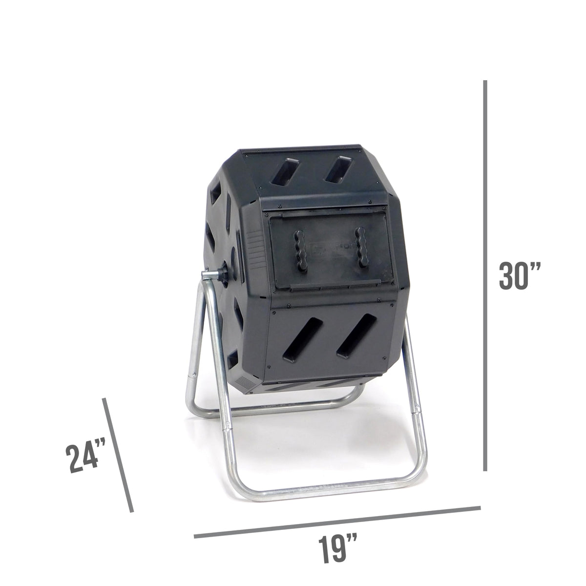 FCMP Outdoor IM2000 Tumbling Composter Canadian-Made, 100% Recycled Resin - Outdoor Rotating Compost Tumbler Bin for Garden, Kitchen, and Yard Waste, Black (22 Gallon)