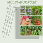 4 Pack 32 Inch Plant Trellis Outdoor Metal Trellis for Climbing Plants Indoor Garden Trellis for Climbing Plants Outdoor Wave Shape Metal Garden Trellis Houseplants Flowers Vine Ivy