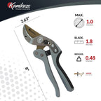 KM1-M FORCE ANVIL SHEAR- ANVIL PRUNER, Pruning Shears. Garden Pruners, Plant Pruners, Pruning Shears, Tefloned Blade Hand Pruner, Universal Garden Clippers great for garden and home.