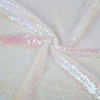 JYFLZQ White Iridescent Sequin Backdrop Curtains 8ft x 8ft 1 Panel Glitter Photo Booth Backdrops Sparkly Photography Background Drapes for Parties Wedding Bridal Showers
