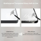 LOAAO 38x38 Inch Black Metal Framed Bathroom Mirror for Wall, Matte Black Bathroom Vanity Mirror Farmhouse, Large Rounded Rectangle Mirror, Anti-Rust, Tempered Glass, Hangs Horizontally or Vertically