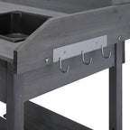 Yaheetech Potting Bench with Sink & Drawer, Outdoor Gardening Table, Gray