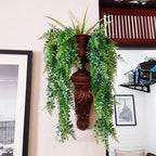 CLONG 2 pcs Artificial Hanging Ferns Plants Vine Fake Ivy Boston Fern Hanging Plant Outdoor UV Resistant Plastic Plants (2, Green)