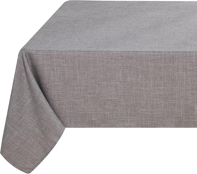 Fitable Linen Textured Tablecloth Rectangle Washable Fabric Flax Linen Table Cloth for 8 Foot Tables, Kitchen Table Cover for Gathering Dining, Party, Farmhouse, Reception (Stone, 54 x 108 Inch)