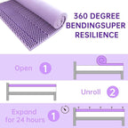 MUXHOMO 3 Inch 7-Zone Twin Mattress Topper, Egg Crate Foam Mattress Topper Twin Size for Back Pain, Lavender Cooling Gel Infused Bed Pad, CertiPUR-US and Oeko-TEX Certification (38"×75")