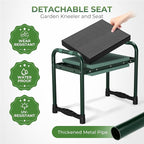 Walensee Foldable Garden Kneeler and Seat Bench with Cross-Body Tool Bag, Removable Tool Pouch, Heavy Duty Garden Stool with Soft Kneeling Pad, No Assembly,Ideal Gardening Gift for Mom Women Seniors