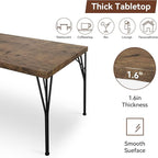 Kitchen Dining Table Set for 4, 5-Piece Kitchen Table Set with 1.6“ Thick Tabletop,Dining Room Table Sets,Kitchen Table Set with 4 Chairs for Small Space, Dinette,Apartment,Retro Brown
