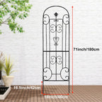 70"X18" Metal Garden Trellis for Climbing Plants, Climbing Plant Support, Heavy-Duty Steel Garden Trellis for Indoor & Outdoor Vines Plant Rose Vegetable Support Black (2, Pattern-C)
