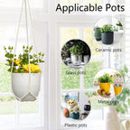 MVOVM Macrame Plant Hanger 5 Pack Hanging Planters for Indoor Plants for Window,Ceiling Crochet Handmade Hanging Plant Holder Planter Hanging Baskets for Boho Home Decor Set