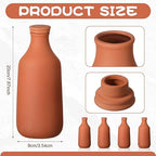 DoubleFill 2 Pcs 24oz Ollas Terracotta Watering Pots Self Watering Planter Insert Terracotta Globes Clay for Outdoor Indoor Garden Plants, Easy to Refill
