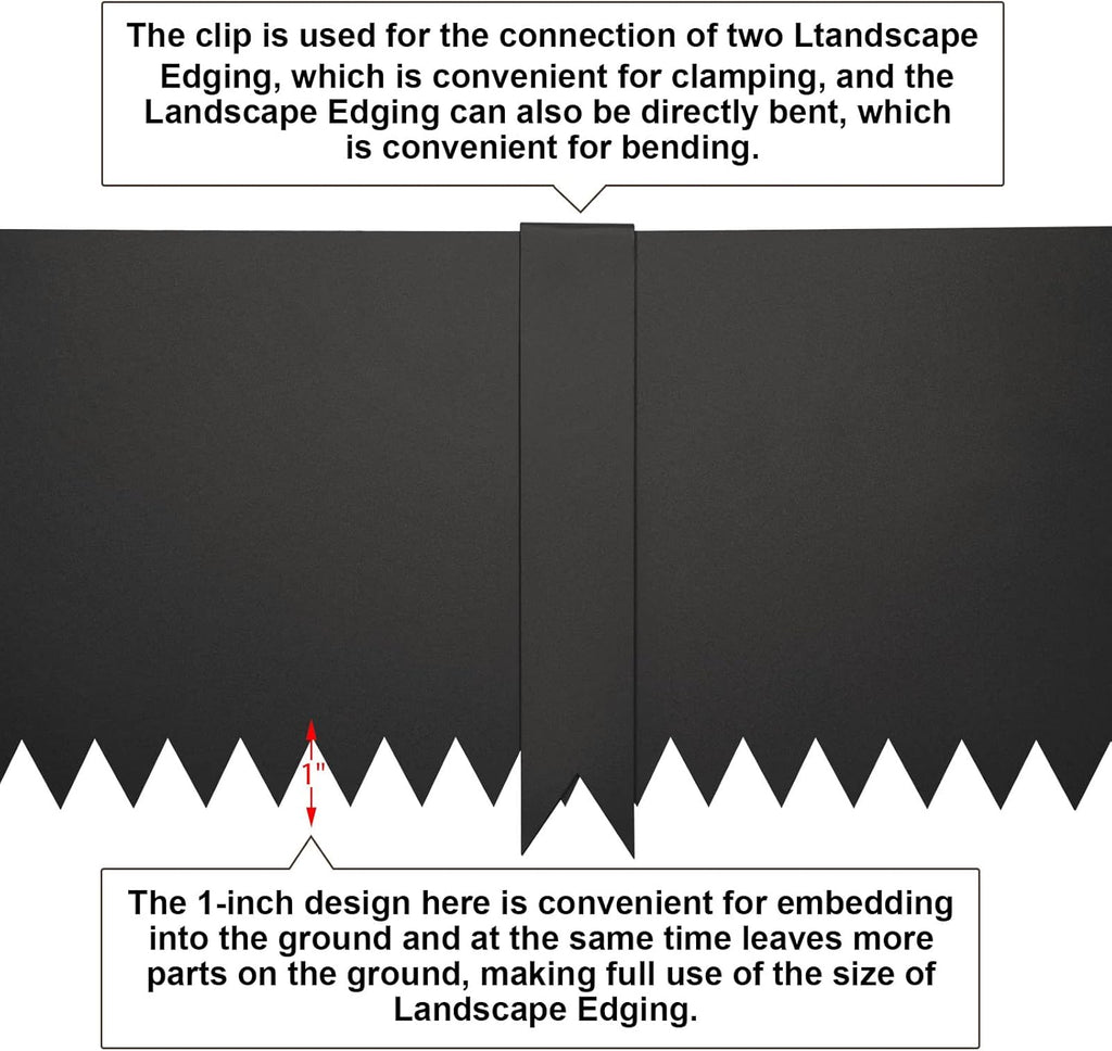 Steel Landscape Edging 40 Inch Strips, Steel Edging 4 Inch Depth, 6 Pack Hammer in Landscape Edging, Metal Landscape Edging, Metal Edging for Landscaping