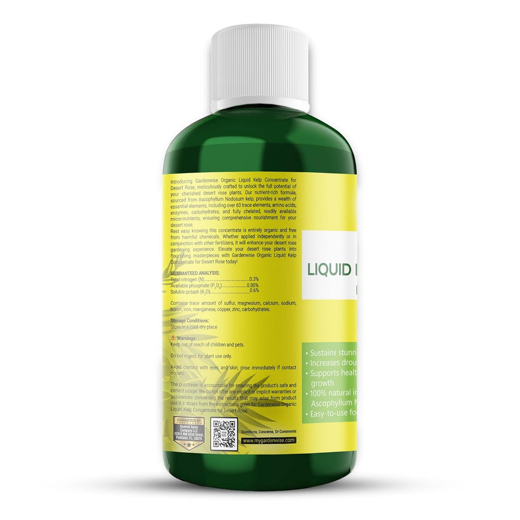Liquid Kelp Fertilizer for Desert Rose - Plant Food for Adenium & Desert Plants - Organic Seaweed Fertilizer for Robust Growth and Blooms (16 OZ)