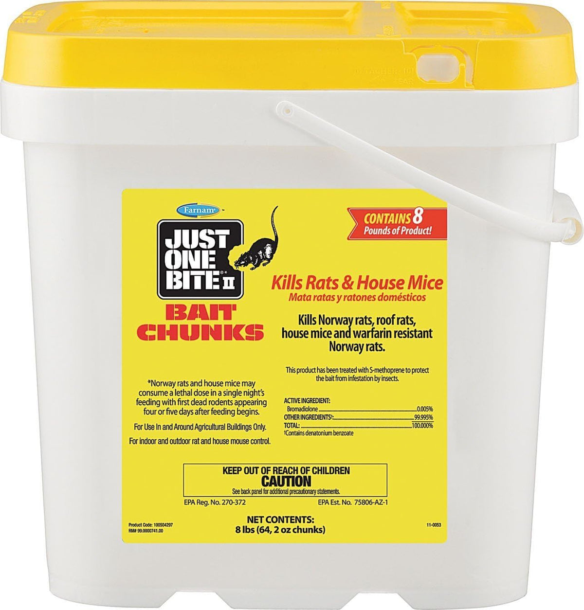 Farnam Just One Bite II Bait Chunks, 12 lbs (96, 2 oz chunks)