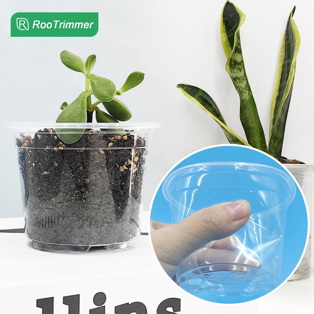 100 Pack 2.8 Inches Clear Plant Pots with Drainage Holes, Transparent Seeding Nursey pots, Round Plastic pots for Seeds Starter, Seeds Germination