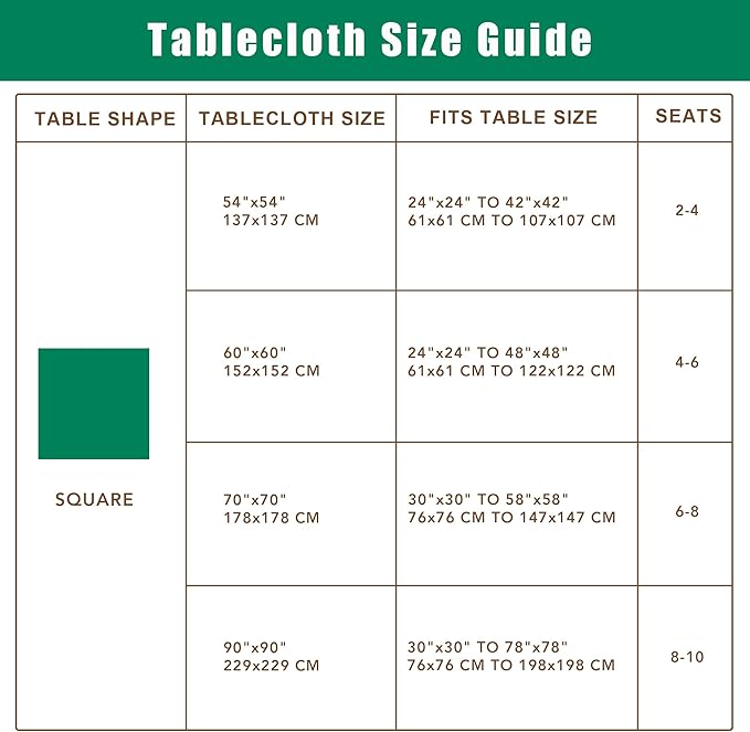 Biscaynebay Textured Fabric Square Tablecloths 70x70 Inches, Natural Water Resistant Spill Proof Card Table Cloth Folding Table Cover for Dining, Kitchen, Wedding and Parties, Machine Washable