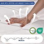King Size Mattress 12 Inch, King Mattress in a Box, Hybrid Gel Memory Foam Medium Firm Feel Individual Pocket Springs Matress, Breathable Fabric, Strong Edge Support, Fiberglass Free