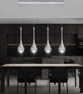 4-Lights Modern Pendant Lights for Kitchen Island LED Dimmable Crystal Glam Ceiling Pendant Lighting Chandelier for Dining Room Hallway Bedroom Silver