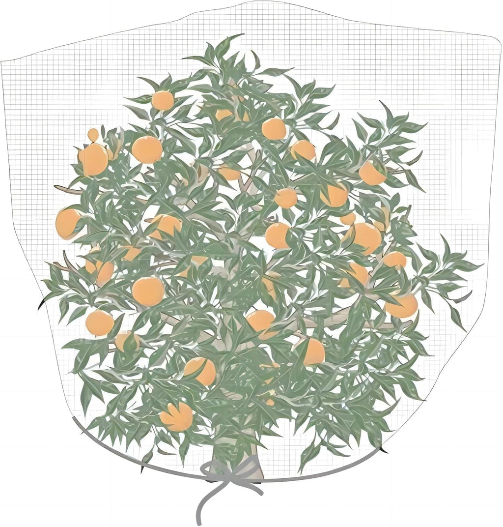 Agfabric Bird Netting 26" Hx30 W Garden Netting Insect Pest Barrier,Plant Cover Fruit Tree Netting Mesh Protection Bag with Drawstring,White