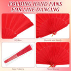 Geetery 30 Pcs Folding Hand Fan for Line Dancing Spanish Boots on the Ground Fans Gifts Bulk Colorful Silk Popping Rave for Women Tea Party Wedding Church Halloween Costume(Gauze,Pure Color)