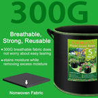NACHLYNN 5-Pack 5 Gallon Grow Bags Heavy Duty Aeration Fabric Pots with Handles Thickened Nonwoven Fabric Pots Plant or Fruits Flowers Plant for Gardening