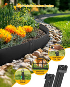 Landscape Edging Metal Stakes, 10 Inch Heavy Duty Garden Stakes, 2mm Thickened High Carbon Steel Landscaping Anchoring Spikes for Edging Coil, Outdoor Tent and Terrace Board (40 Pcs)