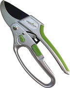 GARDEN GURU 2 in 1 Ratchet Pruning Shears Clippers – 4X Cutting Power – Ratcheting Garden Anvil Pruners Scissors - Ergonomic Grip - Makes Tough Cuts Easy - Great for Seniors & Arthritic Hands