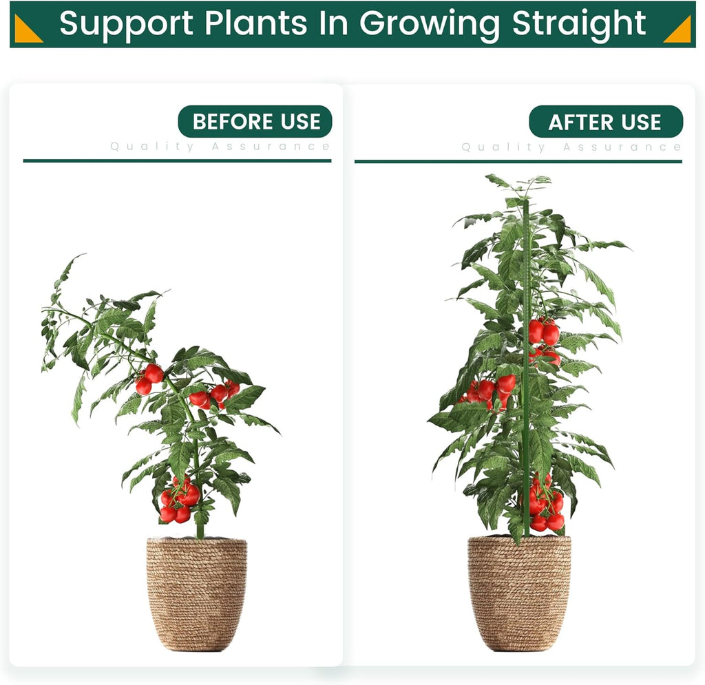 48 Inch 4 Ft Plant Support Garden Stakes 25 PCS, Sturdy Steel Plastic Coated Sticks for Outdoor Growing Climbing, Tomato, Trees, Cucumber, Beans