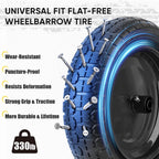 TICONN 4.80/4.00-8 Tire, 14.5" Flat Free Wheelbarrow Tire and Wheel, Solid Replacement Tires, 5/8" 3/4" Bearings, Universal Fit 4.80/4.00-8, 3.50/3.00-8, 4.00-6 (14.5" Black, 2PK)