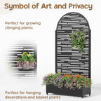 Metal Raised Garden Bed with Trellis & Wheels,72" x 35"x 15.7" Planter Box with Trellis,Privacy Planters for Patio,Garden Bed for Climbing Plants,Suitable for Climbing Plants and Vegetables,Black
