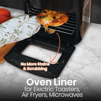Toaster Oven Liner – Compatible with Breville, Cuisinart, Black & Decker, Dash, and More – Nonstick Heat Resistant Reusable Air Fryer Liners, PFOA & BPA Free, 9x11", 2 Pack, Black