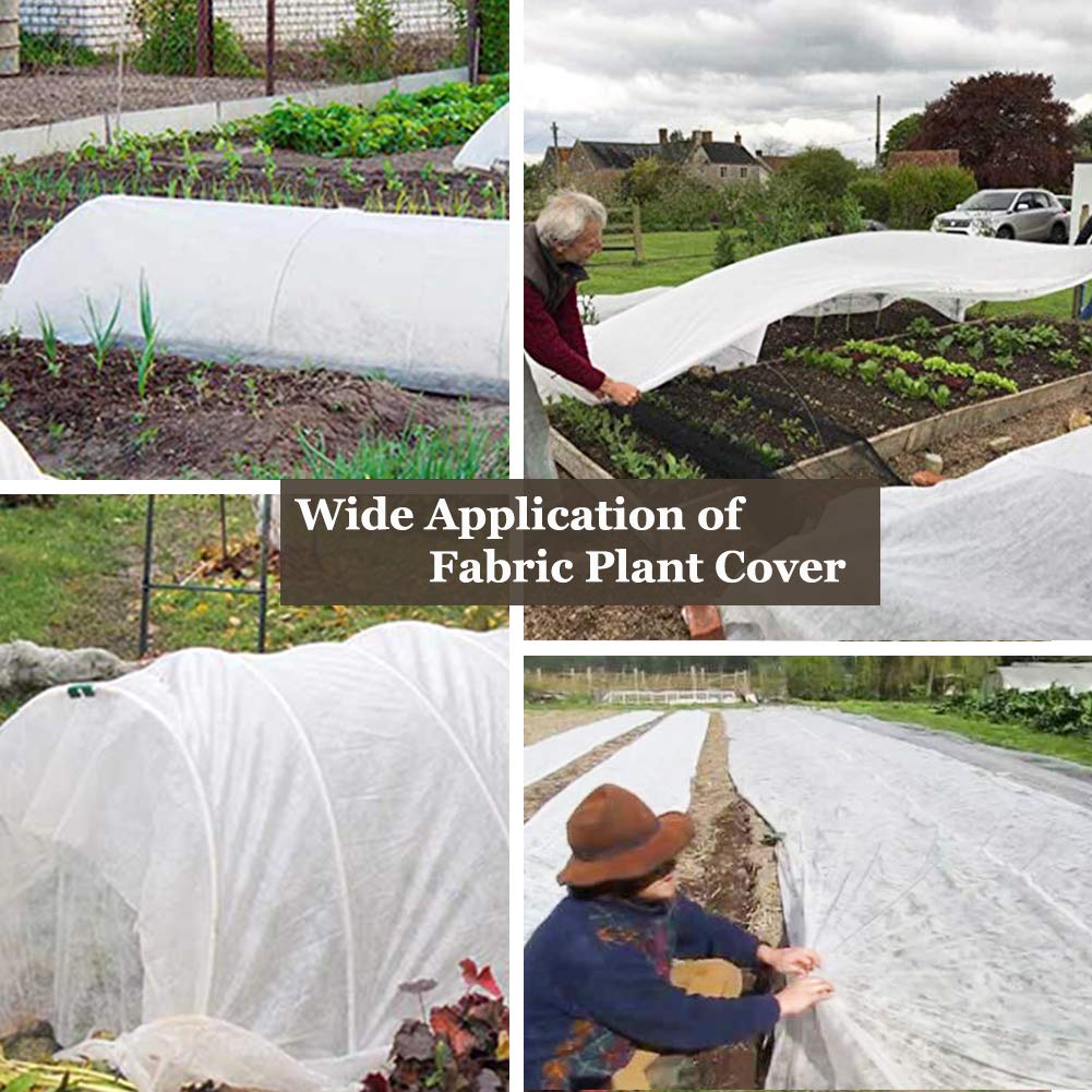 Valibe Plant Covers Freeze Protection 10 ft x 30 ft Floating Row Cover 0.9oz/yd² Garden Fabric Plant Cover for Winter Frost/Sun Pest Protection (10FT X 30FT)