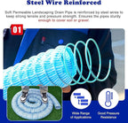 French Drain Pipe for Lawn, 2" 3" 4" 6" Corrugated Perforated Drains Pipes 3 5 12 25 50 100 Ft- Soil Infiltration Ground Water Drainage(Blue-Dia 8cm(3.1in),L 5ft)