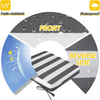 AAAAAcessories Outdoor Seat Cushions for Chairs, Waterproof, Fade-Resistant, 20" x 20" x 3", Patio Furniture Replacement Cushions, Set of 2, Gray Cabana Stripe