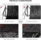 SquarePie Sequin Backdrop Less Transparent Background Sparkly Curtain for Wedding Halloween Party 4FT x 7FT Black