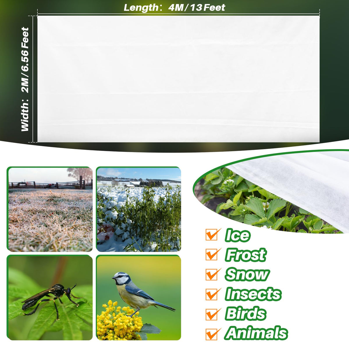 MAQIHAN Plant Covers Freeze Protection - Frost Cloth & Floating Row Cover